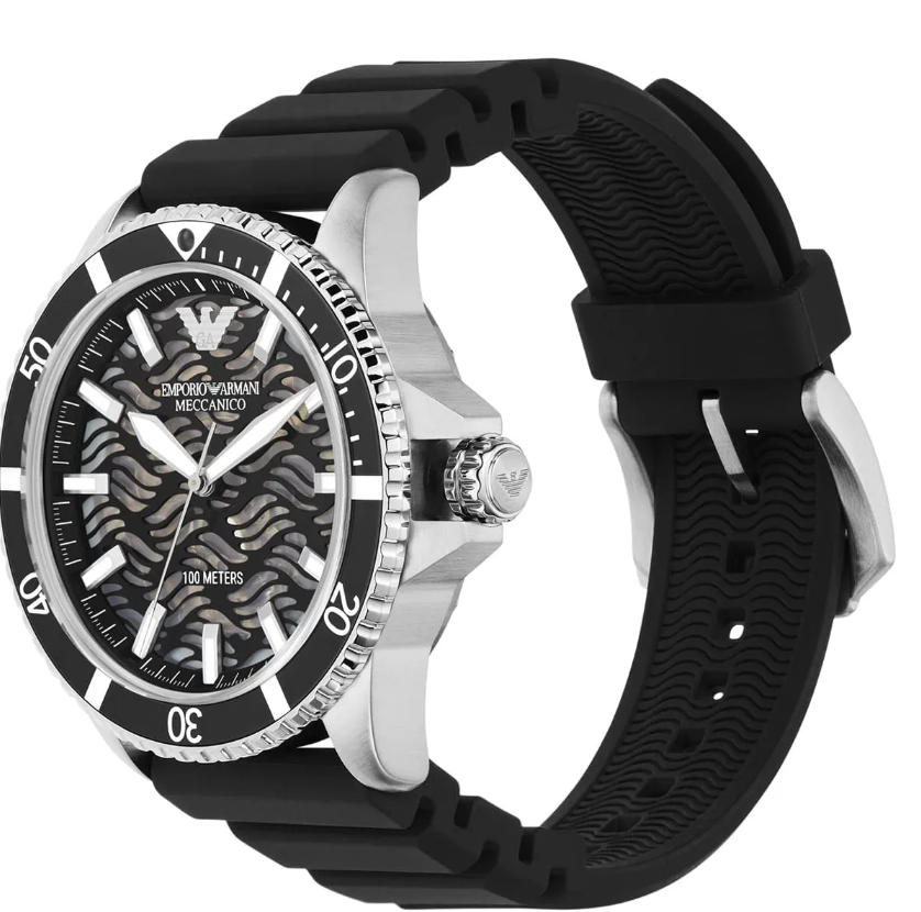 Reloj Emporio Armani automático de silicona negra para hombre AR60062
