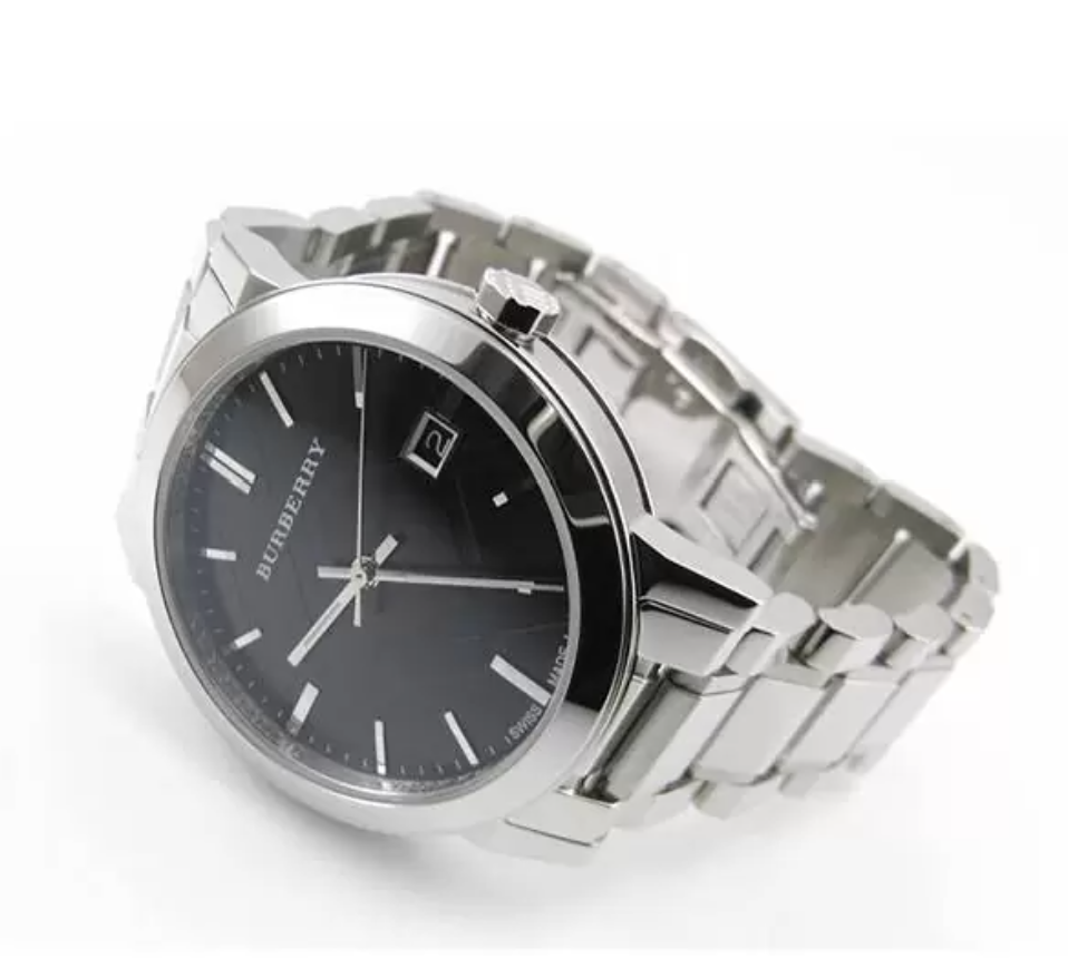 Reloj unisex Burberry The City de 38 mm, acero y negro, BU9001