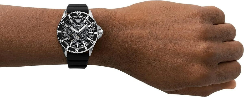 Reloj Emporio Armani automático de silicona negra para hombre AR60062