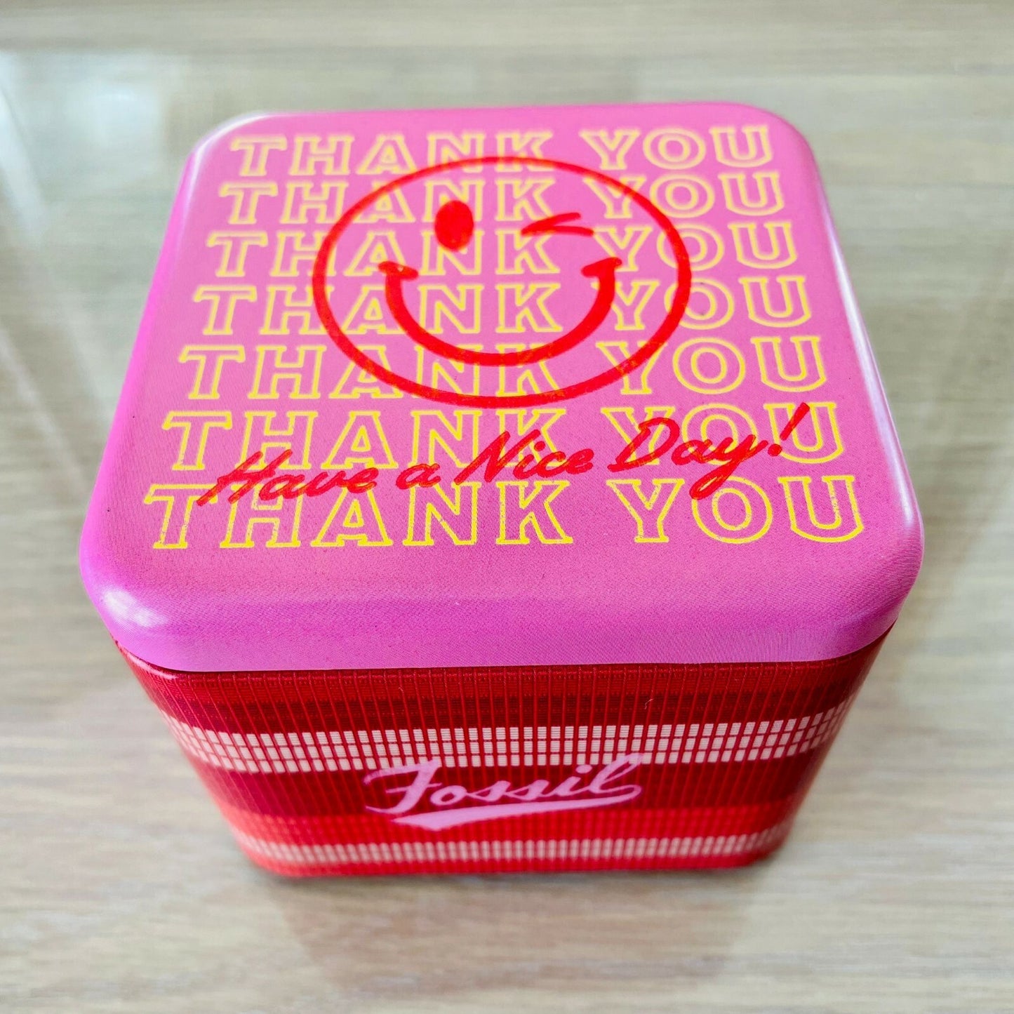 Genuine Fossil Tin Watch Storage Box + Manual