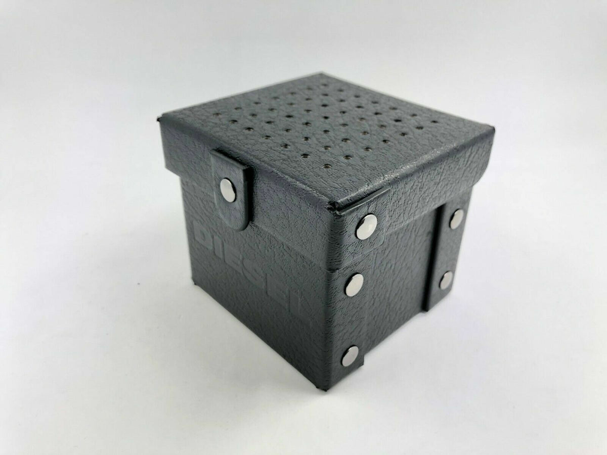 Nueva caja de almacenamiento compacta para relojes Diesel negra original