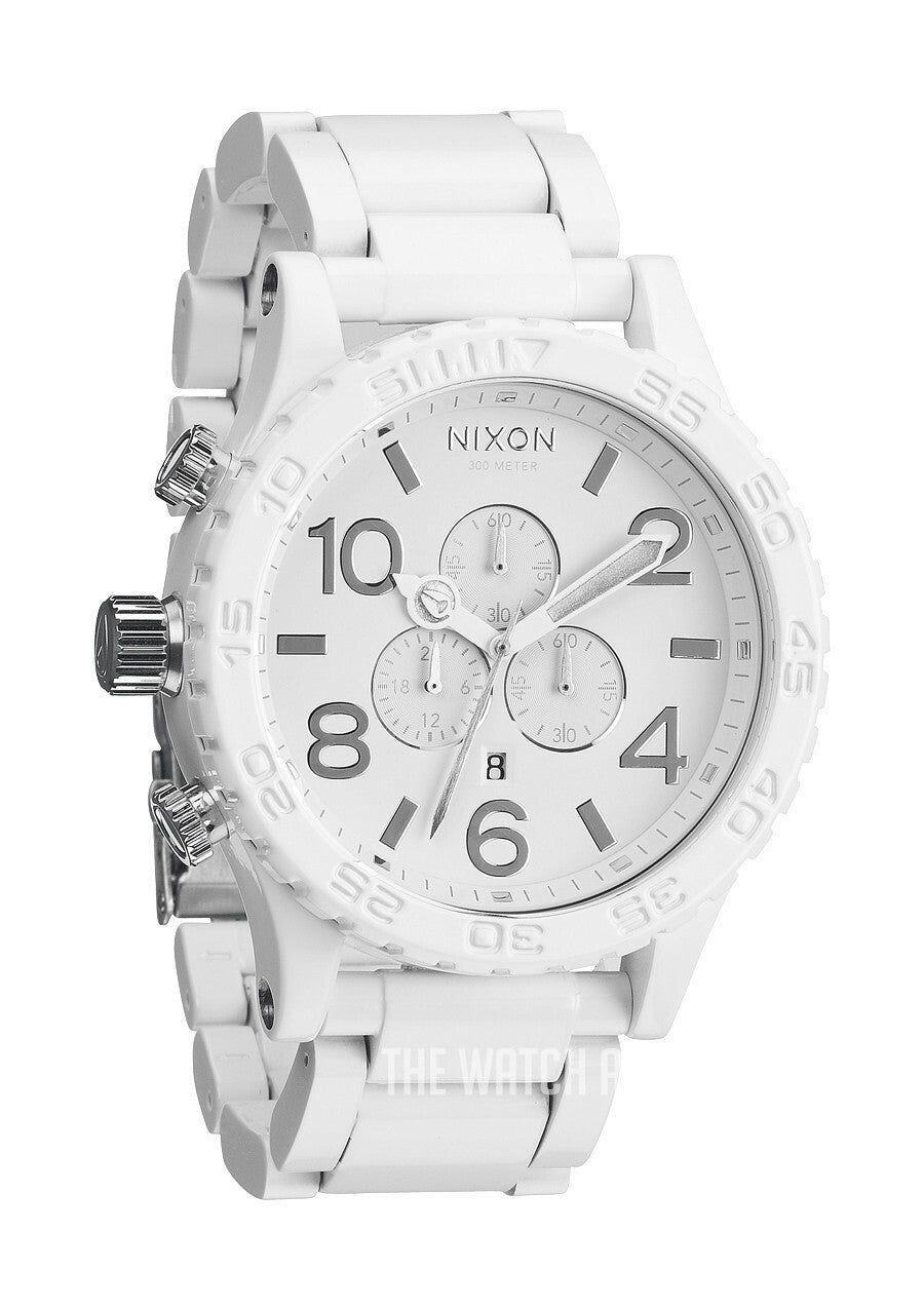 Reloj Nixon 51-30 Cronógrafo Esfera Blanca PVD Blanco para Hombre A083-1255