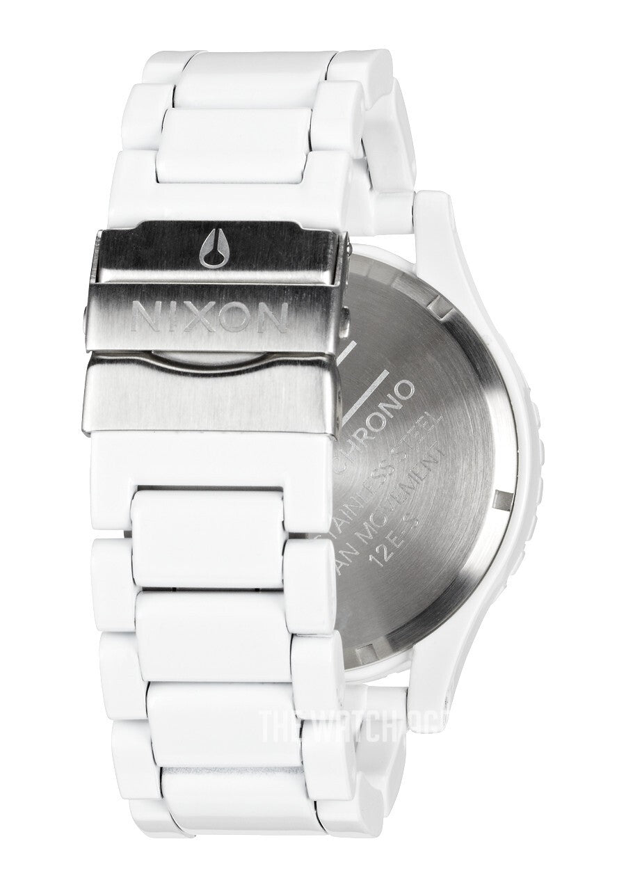 Reloj Nixon 51-30 Cronógrafo Esfera Blanca PVD Blanco para Hombre A083-1255