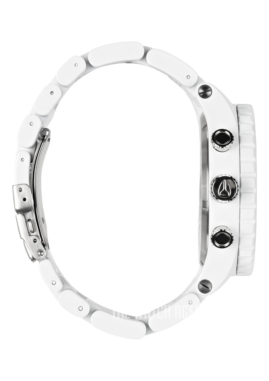 Reloj Nixon 51-30 Cronógrafo Esfera Blanca PVD Blanco para Hombre A083-1255
