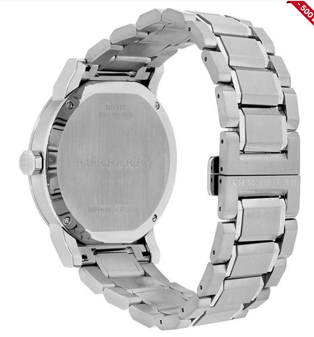 Reloj Burberry auténtico para hombre The City de 42 mm negro BU9901