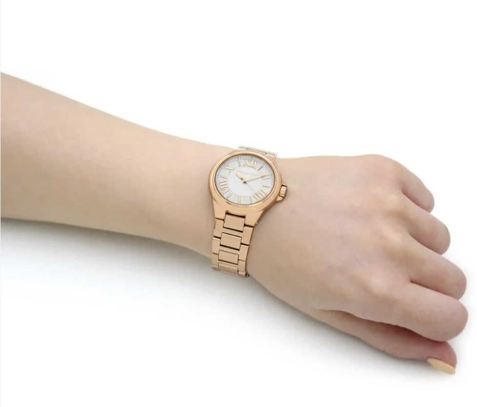 Reloj Michael Kors Camille de acero en tono oro rosa MK7256