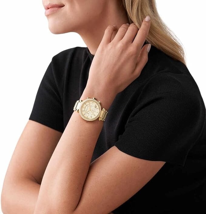 Reloj Michael Kors Parker Chronograph con esfera dorada y acabado dorado MK5354