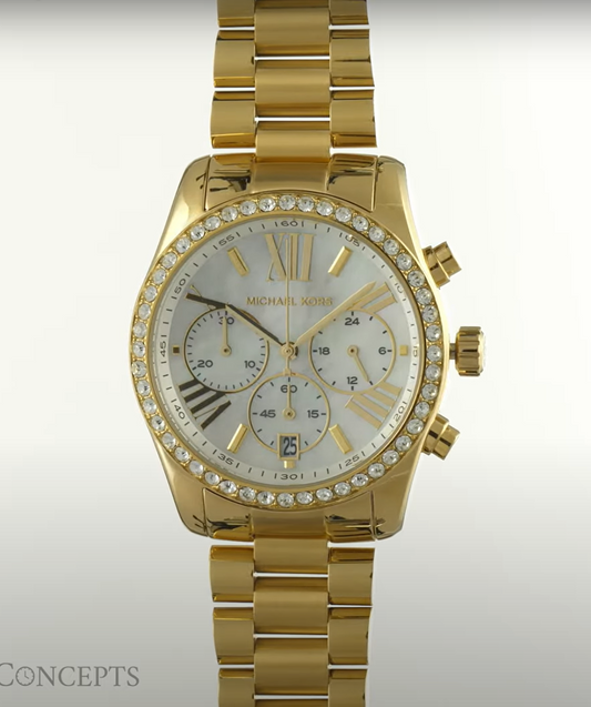 Michael Kors Lexington Lux Gold-Tone Stainless Steel Watch MK7241