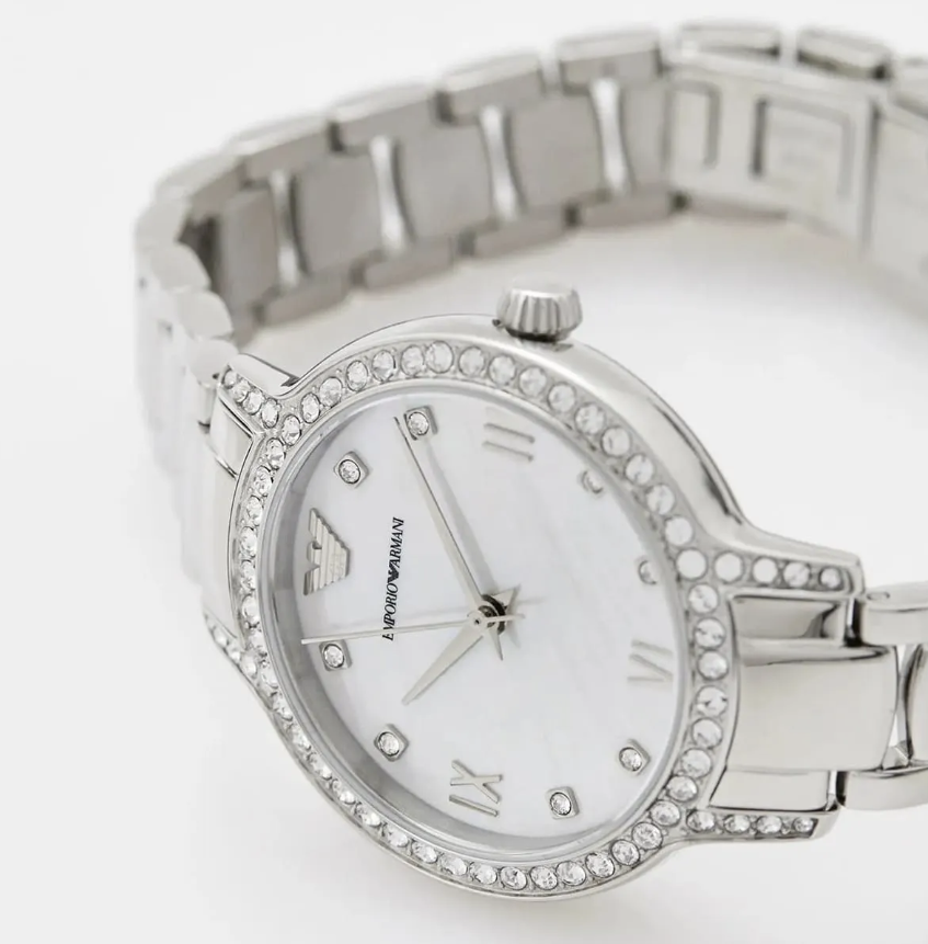 Genuine Mother Of Pearl Dial Emporio Armani Ladies Cleo Watch AR11484