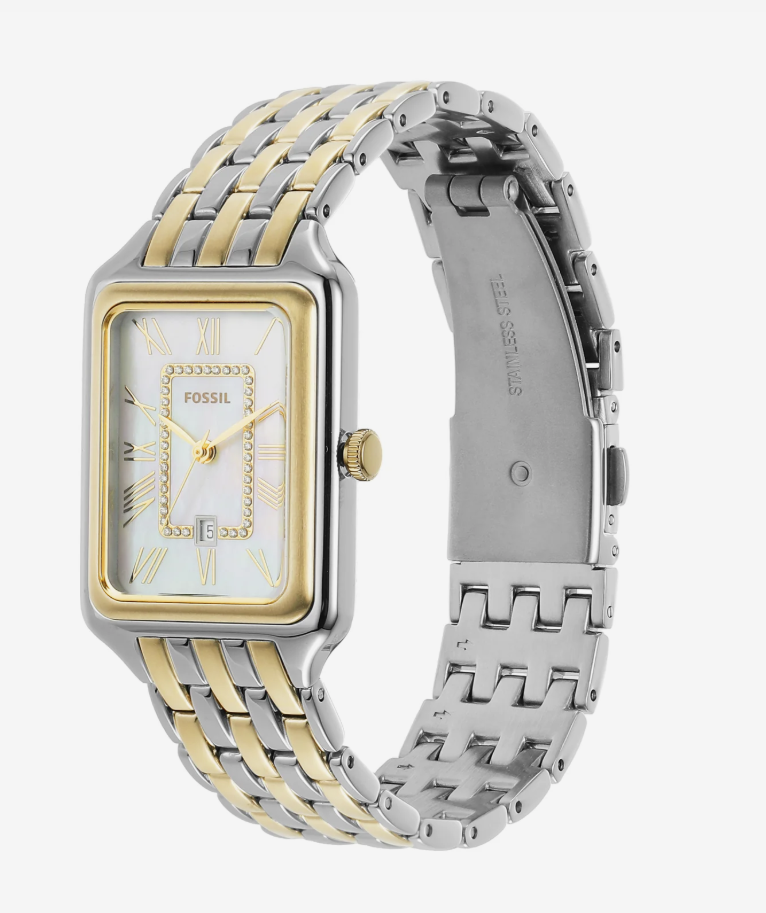 Fossil Raquel Three-Hand Date Two-Tone Stainless Steel Watch ES5305