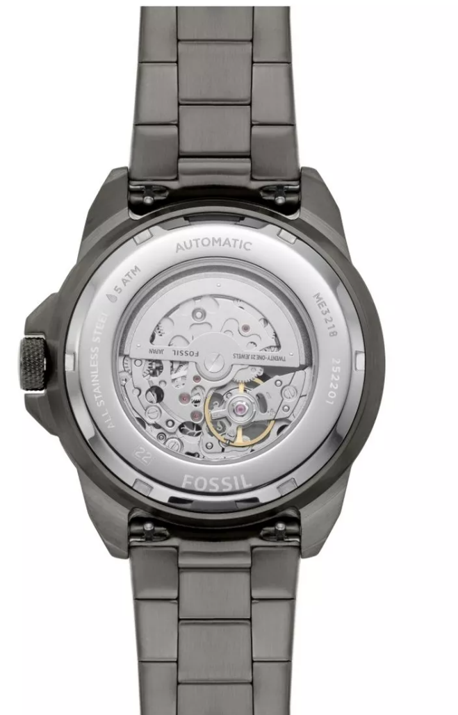 Reloj Fossil Bronson ME3218 auténtico, analógico automático, de acero inoxidable