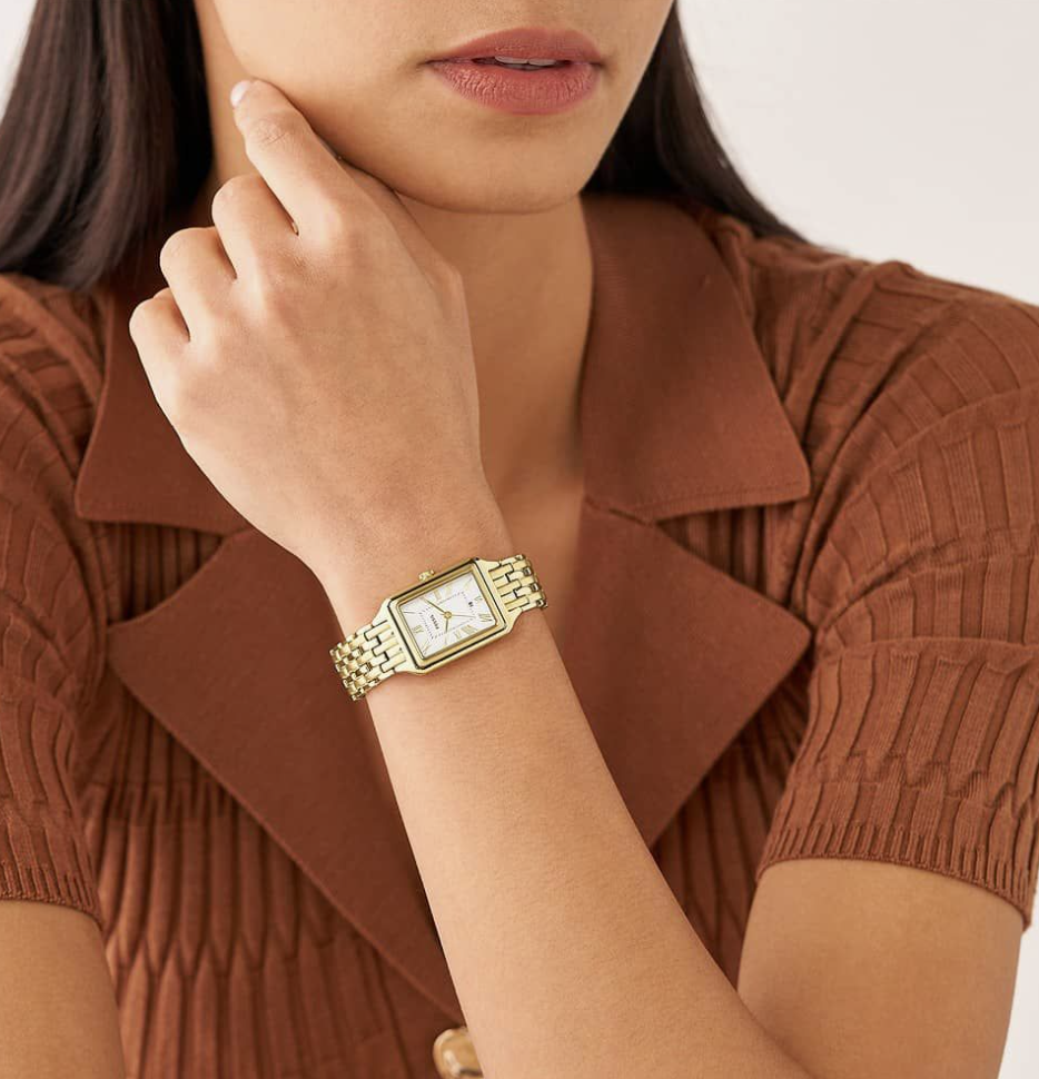 Fossil Raquel Three-Hand Gold Plated Watch ES5220