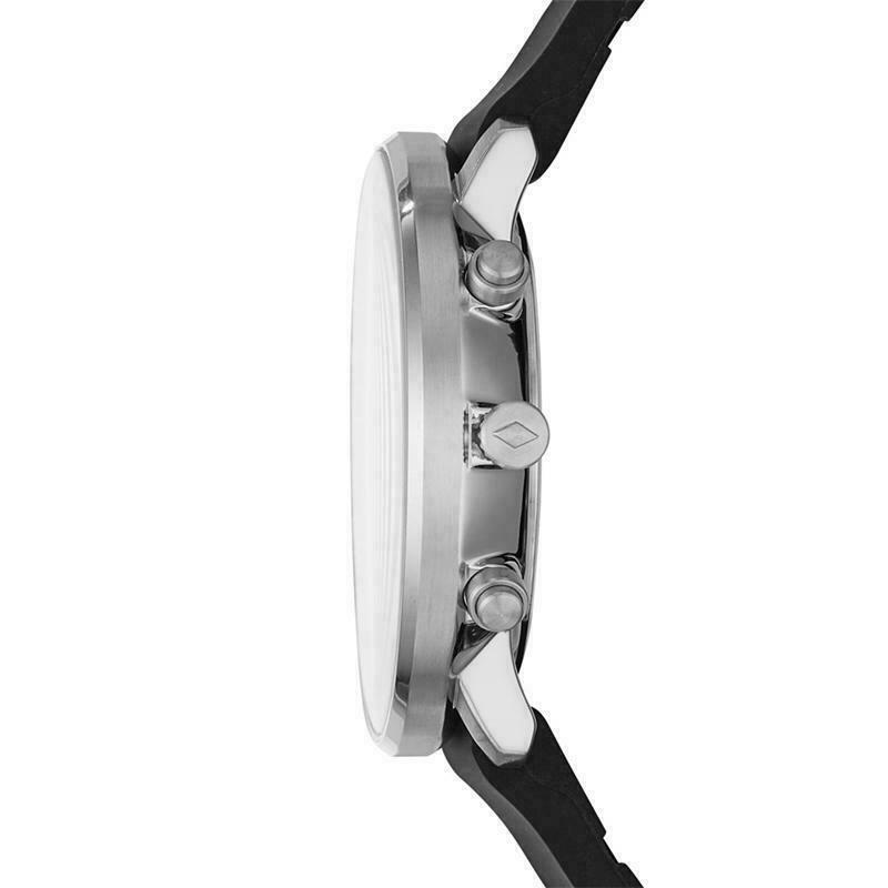 Fossil Chase Timer Chronograph Black Silicone Strap FS5484 Mens Watch