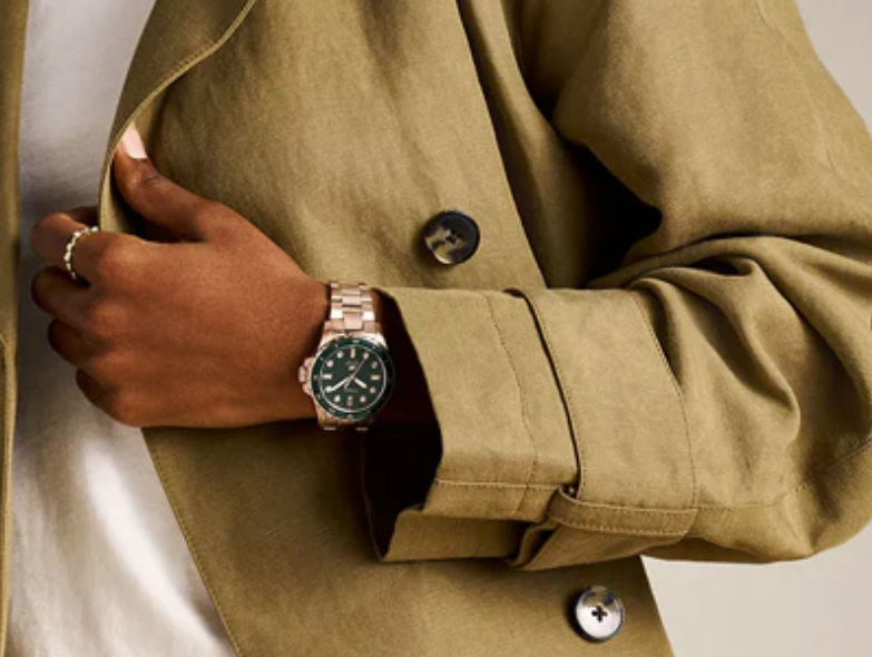 Fossil Blue Dive Three-Hand Rose Gold-Tone Stainless Steel Watch ES5371