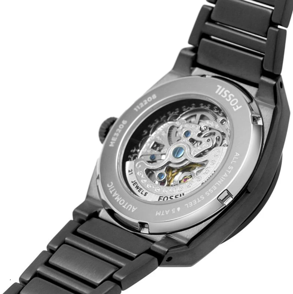 Reloj Fossil Everett automático de acero inoxidable auténtico ME3206