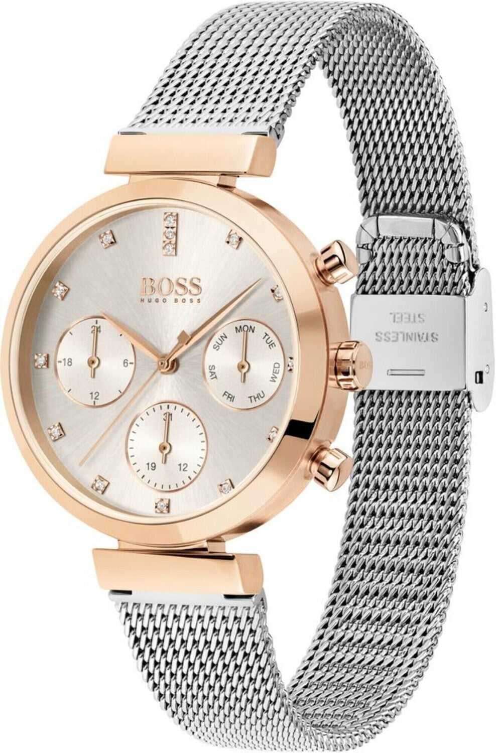 Reloj Hugo Boss Flawless para mujer, de malla, modelo 1502551
