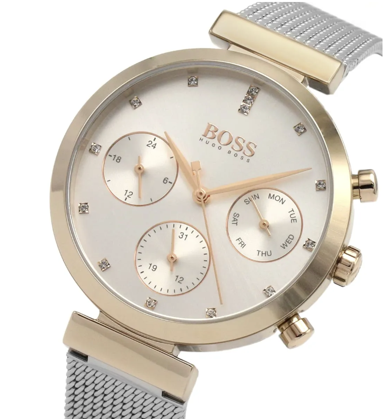 Reloj Hugo Boss Flawless para mujer, de malla, modelo 1502551