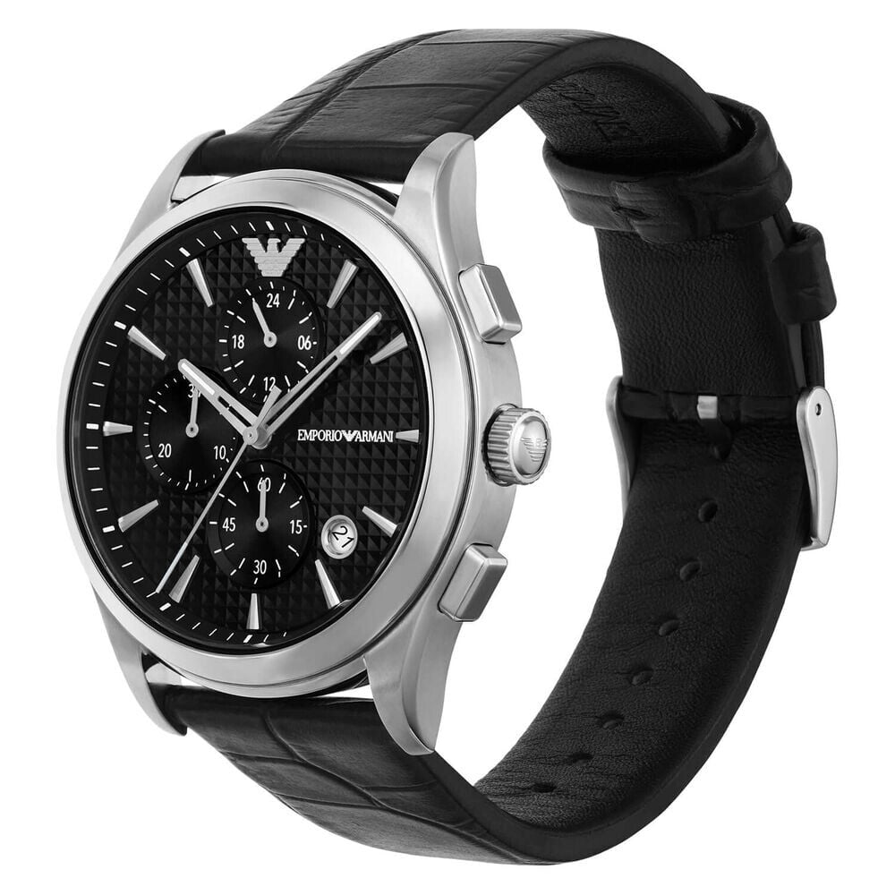 Genuine Emporio Armani Paolo 42mm Black Strap Watch AR11530
