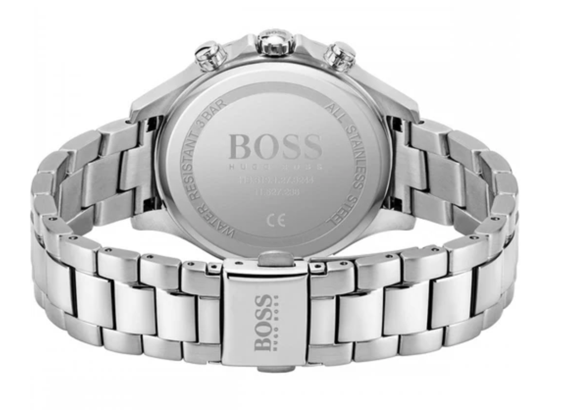 Reloj BOSS para mujer Hera con esfera rosa y bisel con piedras, modelo 1502565