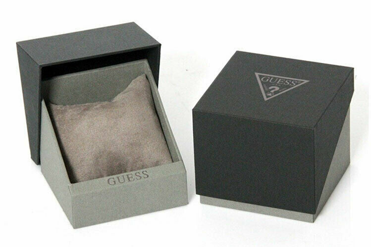 Reloj de hombre Guess Escrow con correa de cuero marrón y esfera beige W0664G2