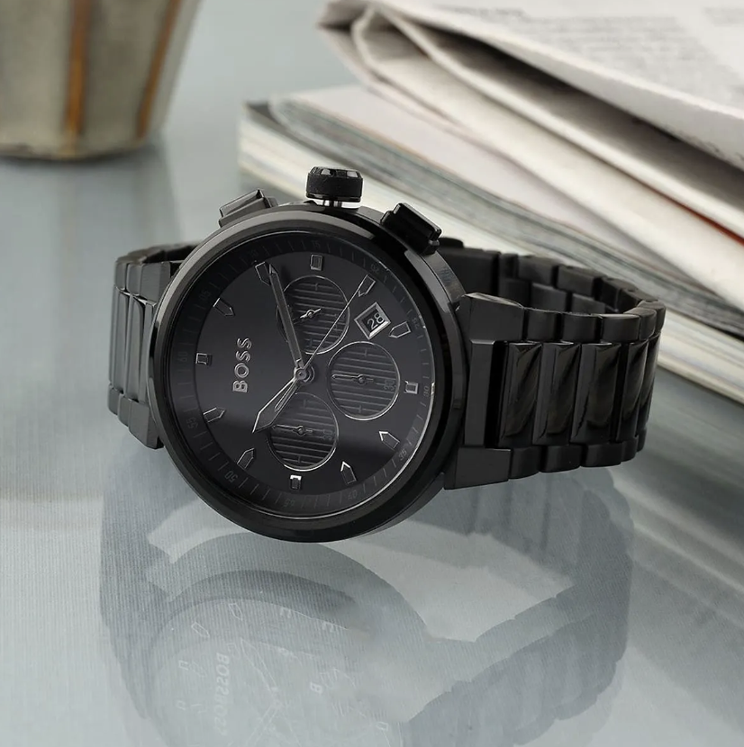 Reloj Boss Watches para hombre, de acero inoxidable con revestimiento IP negro, modelo 1514001