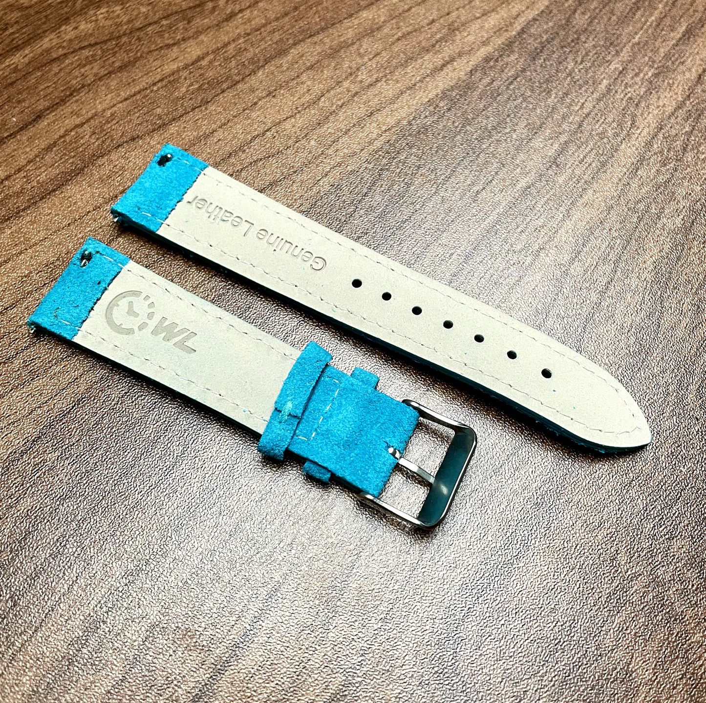 Blue Stitch & Red Stitch Suede Leather Watch Strap Quick Release 20mm New