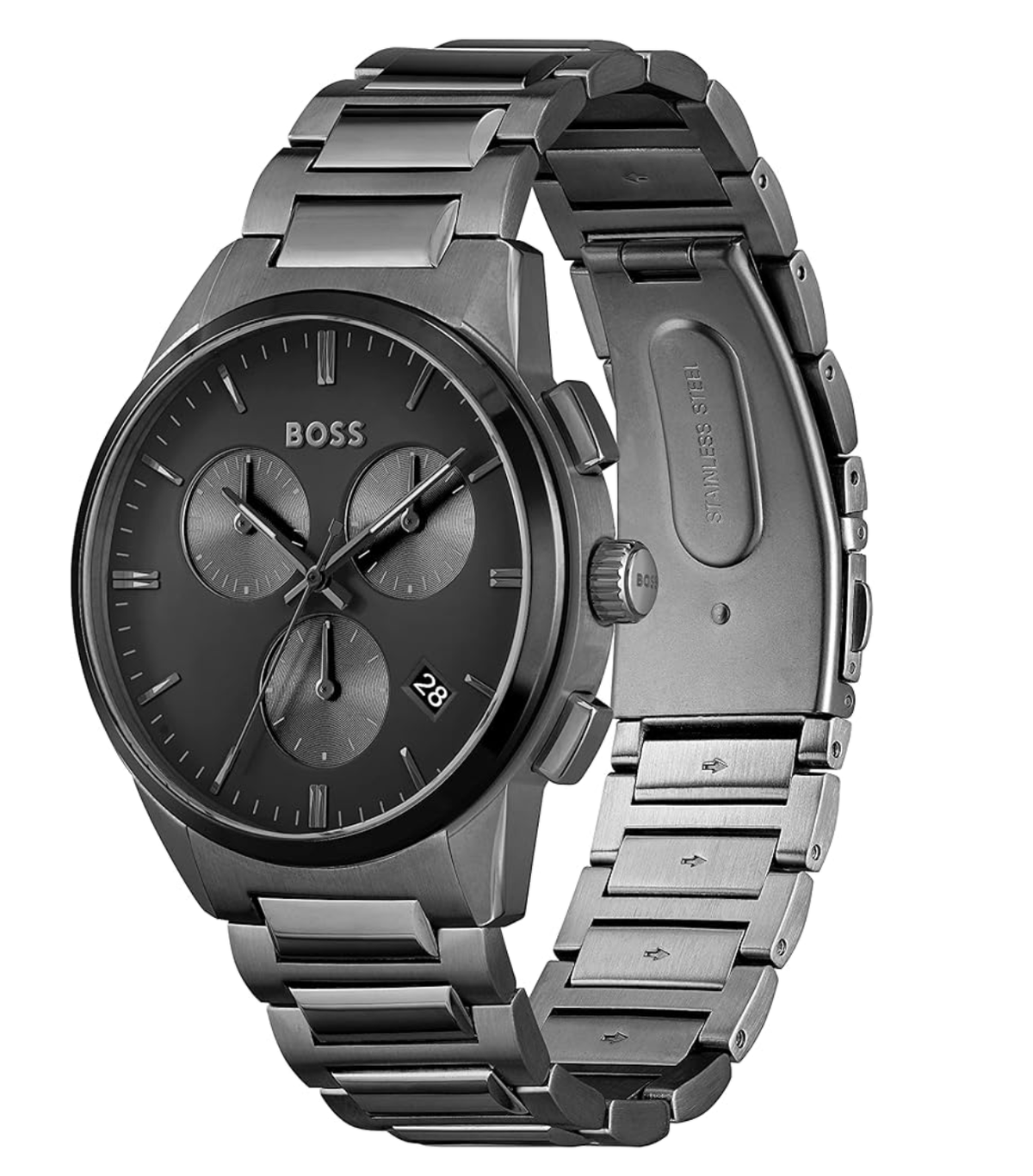 Reloj cronógrafo Hugo Boss Dapper Grey Steel para hombre 1513929