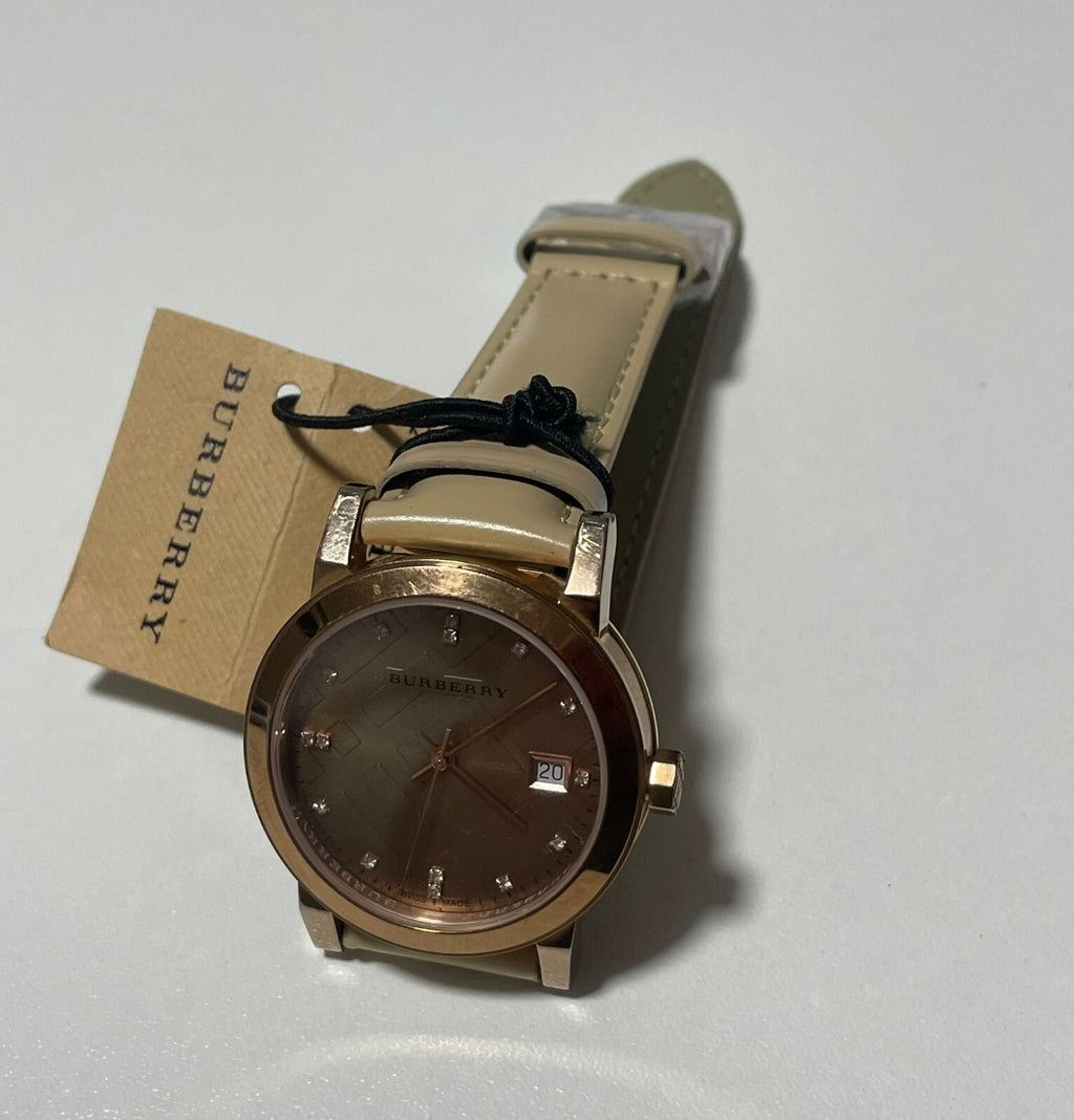 Burberry Womens BU9109 City Classic Beige Leather Strap Watch