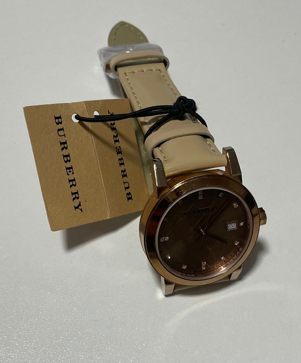 Burberry Womens BU9109 City Classic Beige Leather Strap Watch