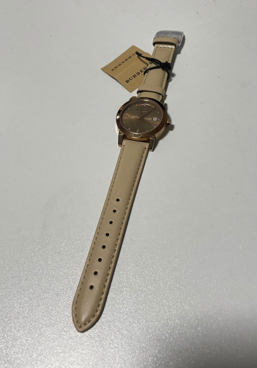 Burberry Womens BU9109 City Classic Beige Leather Strap Watch