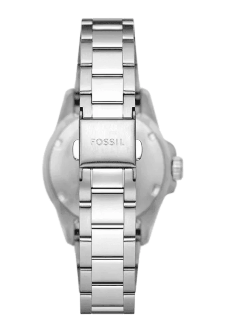 Reloj Fossil ES5353 Blue Dive de tres agujas con esfera azul y correa de acero plateado para mujer