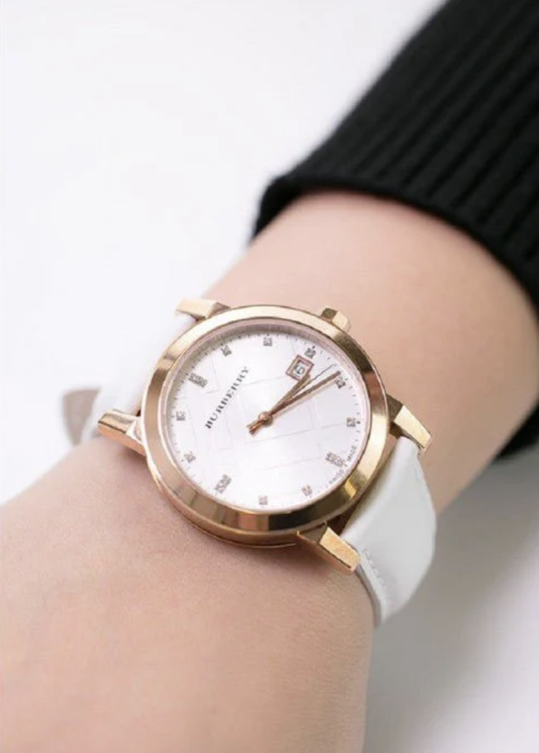 Burberry BU9130 Womens Watch The City Diamond 34MM Rose Gold