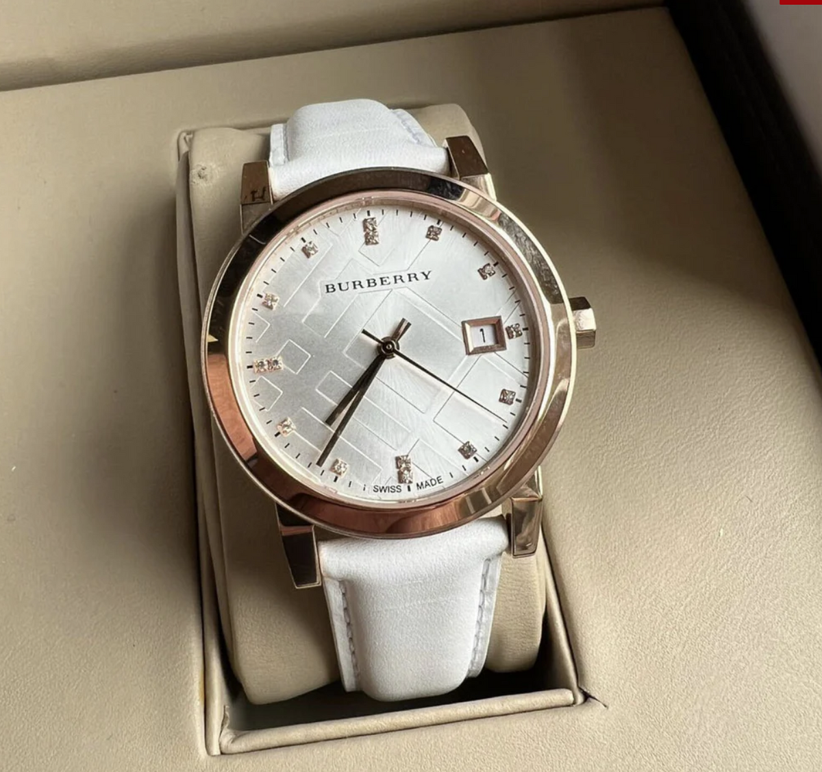 Reloj Burberry BU9130 para mujer, modelo City Diamond, 34 mm, oro rosa.