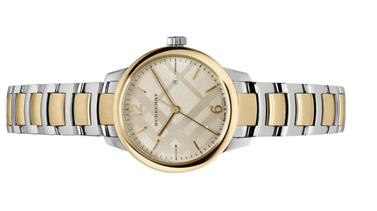 Burberry Womens BU10118 Classic Champagne Gold Dial Two Tone Steel Strap Watch
