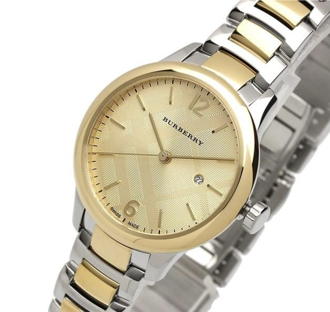 Burberry Womens BU10118 Classic Champagne Gold Dial Two Tone Steel Strap Watch