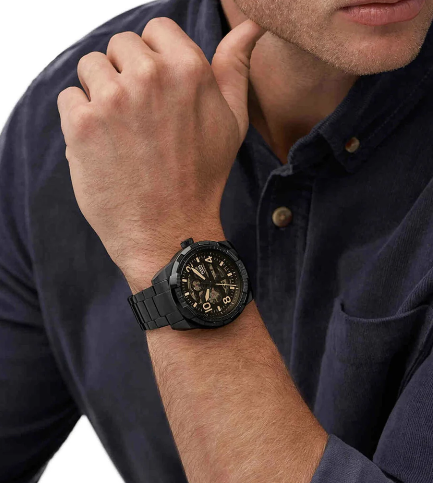 Fossil Bronson Automatic ME3256 Black Stainless Steel Watch
