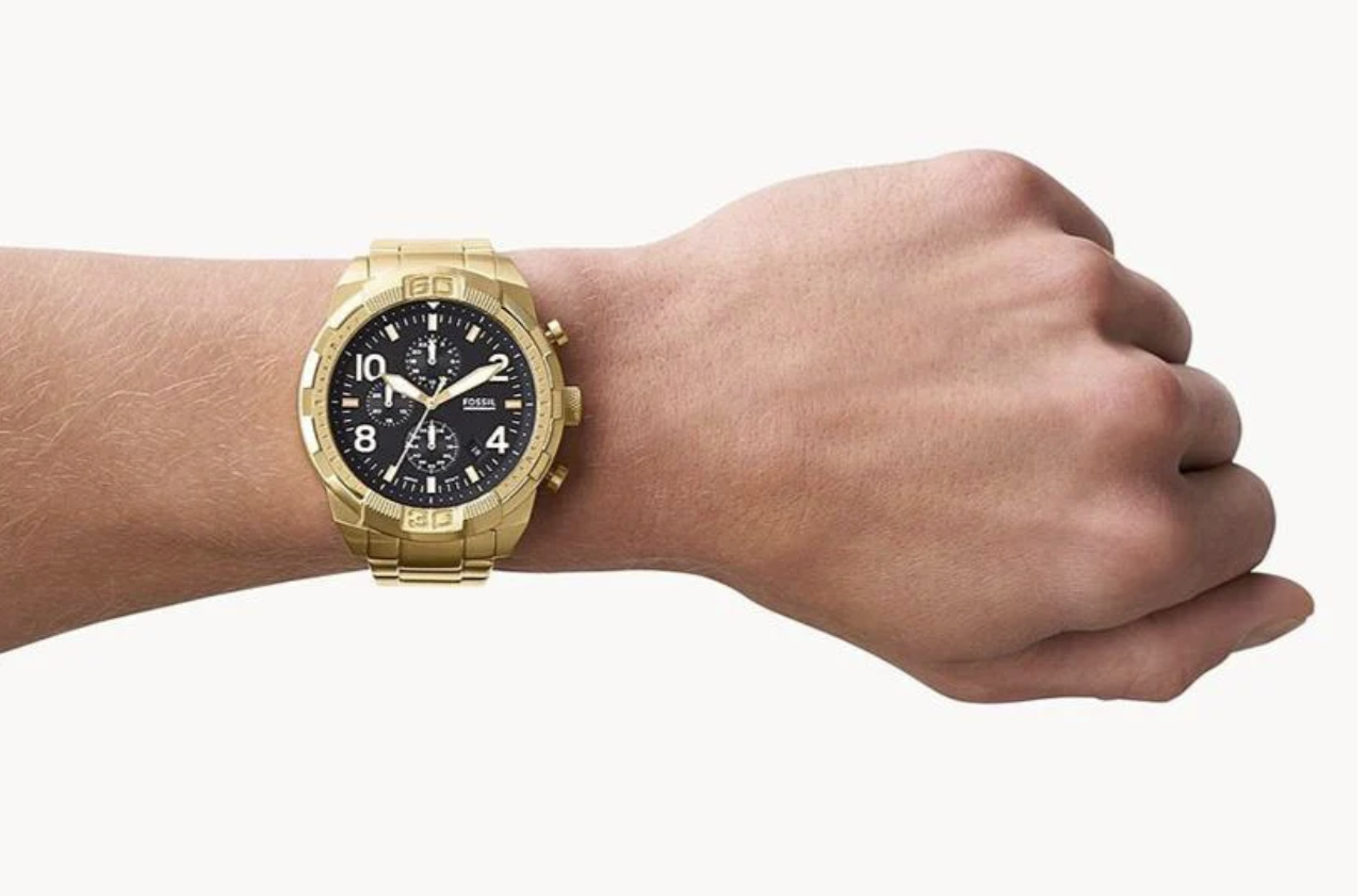 Fossil Bronson FS5877 Chronograph Gold Steel Strap Mens Watch