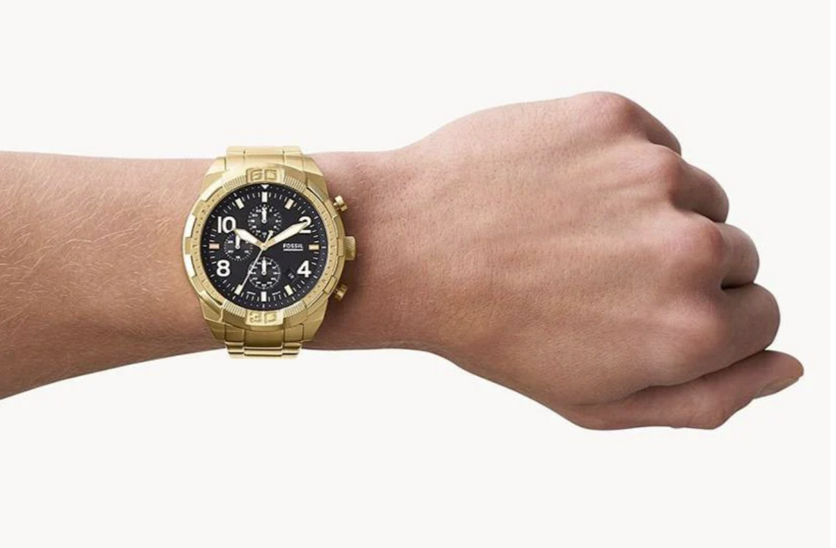 Reloj Fossil Bronson FS5877 Cronógrafo con Correa de Acero Dorado para Hombre