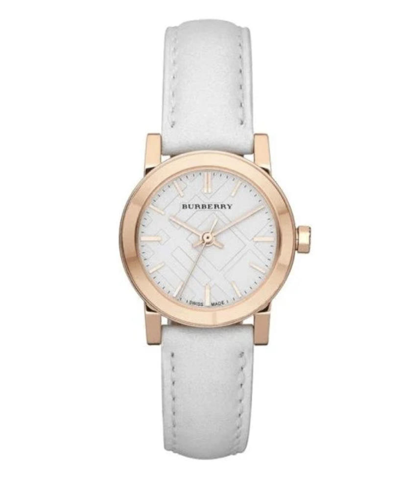 Reloj Burberry The City para mujer, oro rosa BU9209, esfera blanca