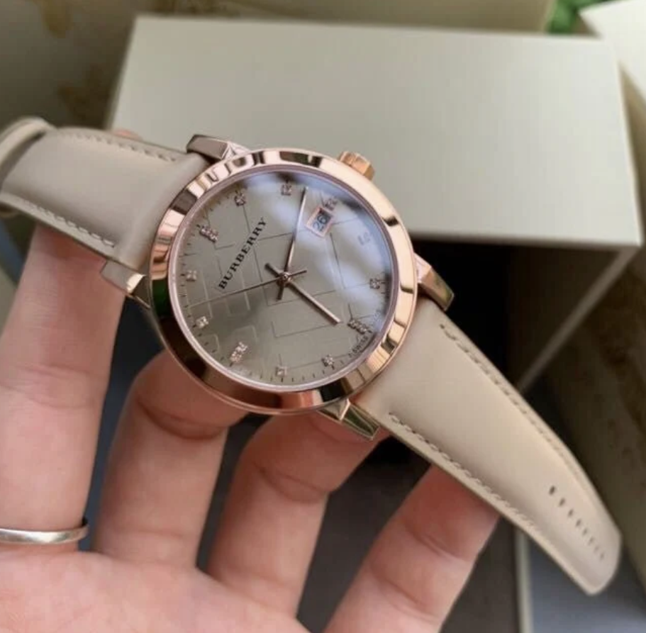 Reloj Burberry The City Diamond para mujer, 34 mm, oro rosa, BU9131