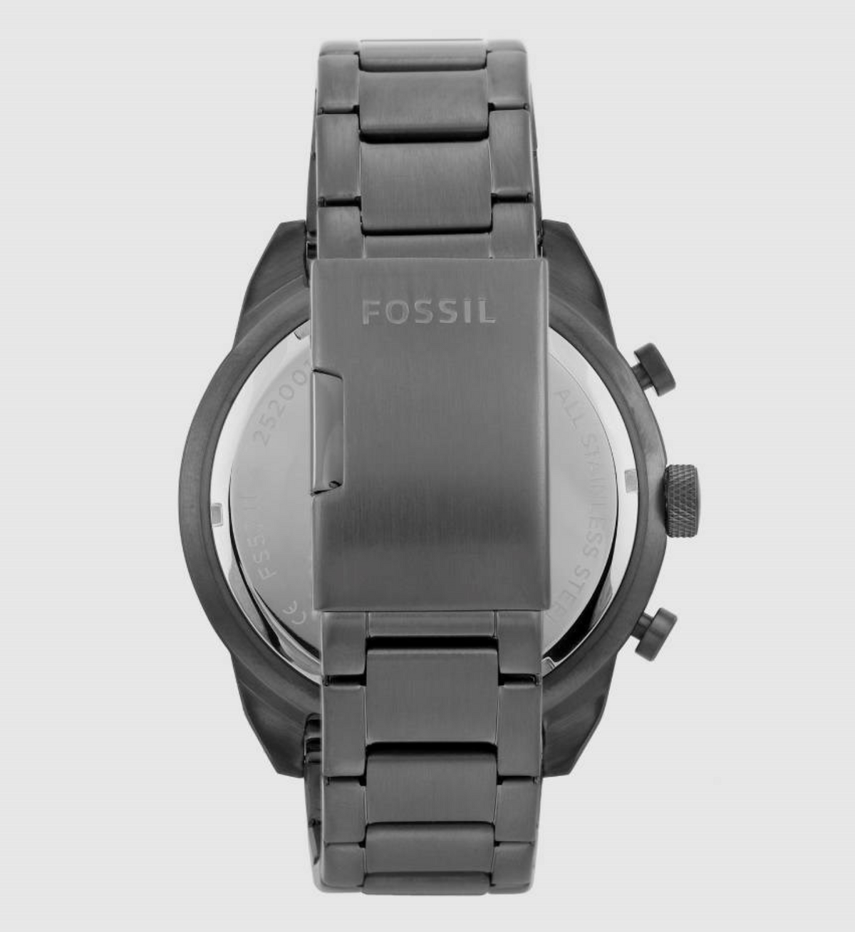 Reloj Fossil FS5711 Bronson con esfera azul efecto rayos de sol y correa de brazalete ahumado