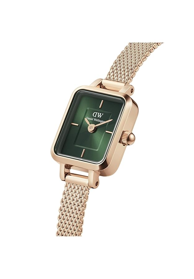Reloj Daniel Wellington DW00100648 Mini Melrose Emerald Square para mujer, color oro rosa