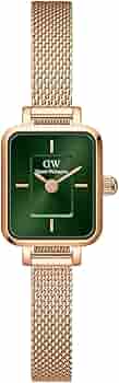 Reloj Daniel Wellington DW00100648 Mini Melrose Emerald Square para mujer, color oro rosa