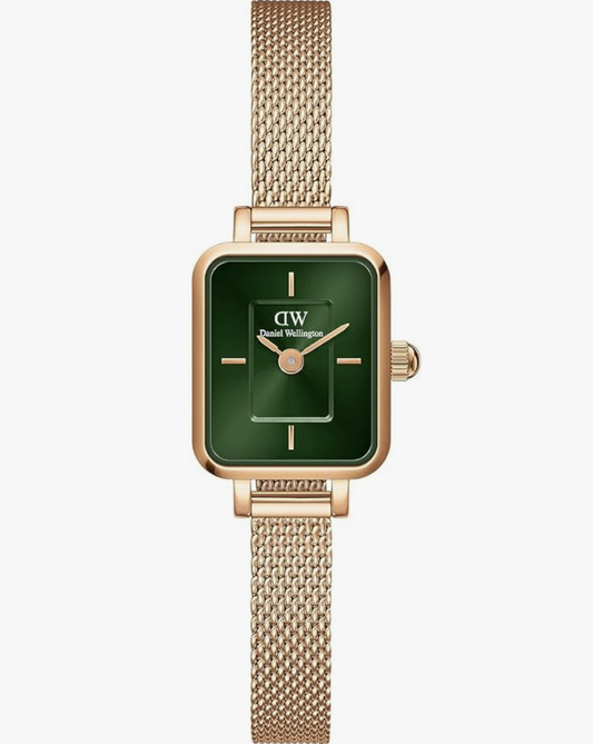 Daniel Wellington DW00100648 Ladies Mini Melrose Emerald Square Rose Gold Watch