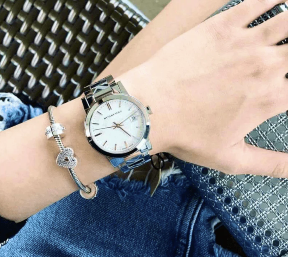 Burberry The City Ladies Silver 34mm Watch BU9144