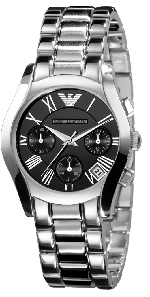 Emporio Armani Ladies Chronograph Silver Velente Watch AR0674