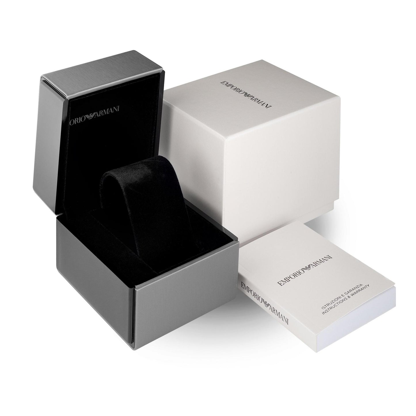 Reloj Emporio Armani Cronógrafo para mujer, plateado, de terciopelo, AR0674