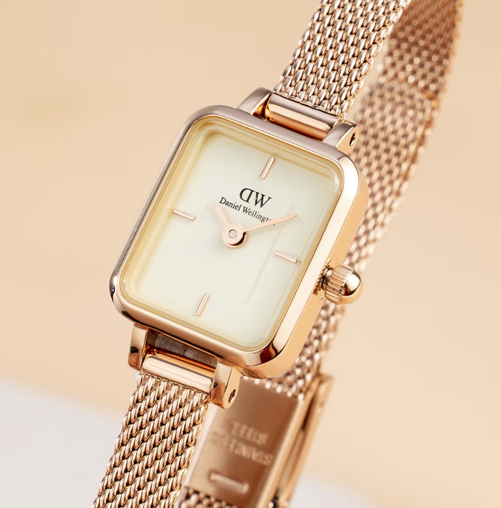 Daniel Wellington DW00100651 Quadro Micro Rose Gold 16mm Womens Watch