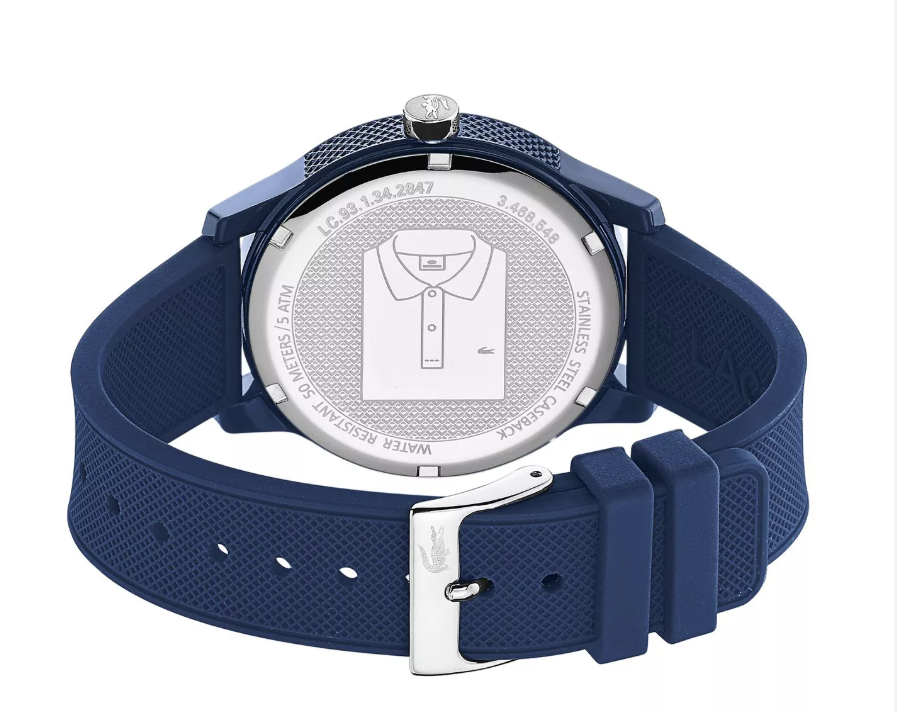 2010987 Lacoste Mens Blue Silicone Strap Watch