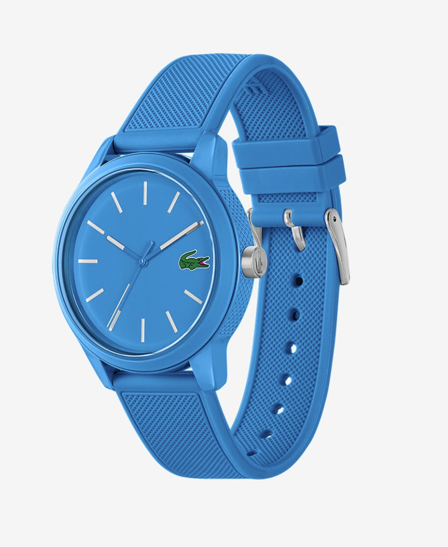 Unisex Lacoste 2011193 L.12.12 3 Hands Blue Silicone Watch